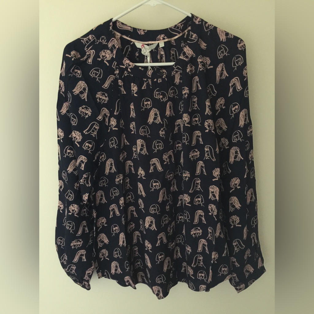 Printed Button-Down Top